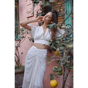 Significant Other Malia Midi Skirt Cream Size 2 New